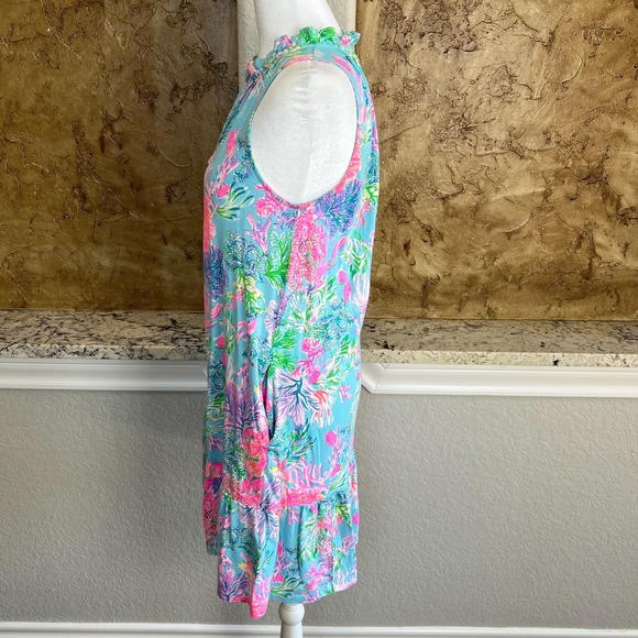 Lilly Pulitzer Malone Dress Womens Small Cay to My Heart Print Celestial Blue - Picture 6 of 12